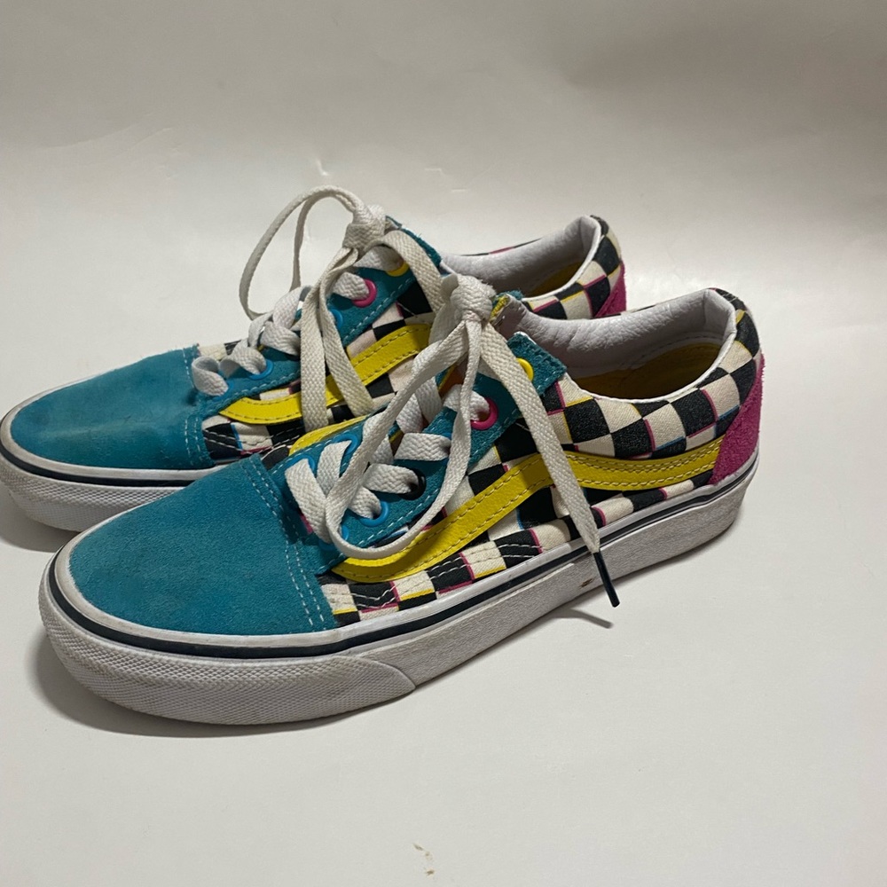 Multi colored vans worn a few times but not many.